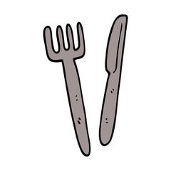 cartoon doodle knife and fork