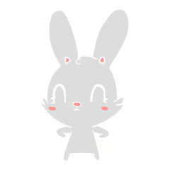 cute flat color style cartoon rabbit