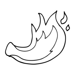 Obraz na płótnie Canvas line drawing cartoon flame