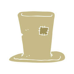 flat color illustration of a cartoon tramp top hat