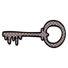 cartoon doodle old key