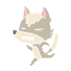 angry wolf running