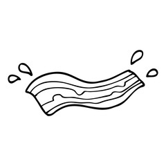 line drawing cartoon sizzling bacon