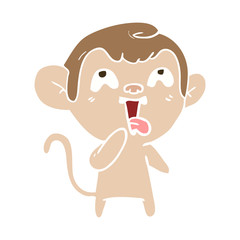 crazy flat color style cartoon monkey