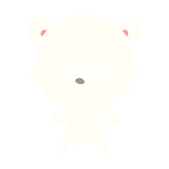 bored polar bear flat color style cartoon