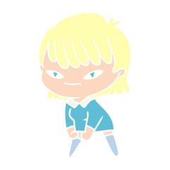 flat color style cartoon woman