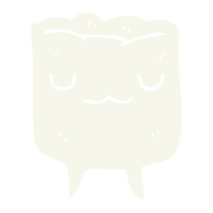 flat color style cartoon tooth