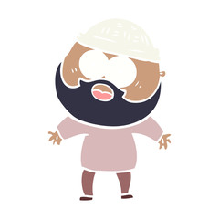 flat color style cartoon bearded man
