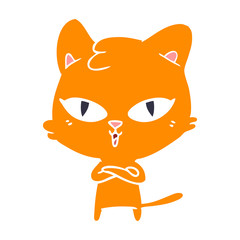 flat color style cartoon cat