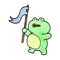 cartoon doodle frog