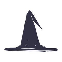 cartoon doodle witch hat