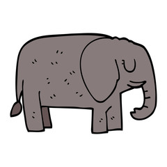 cartoon doodle elephant standing still