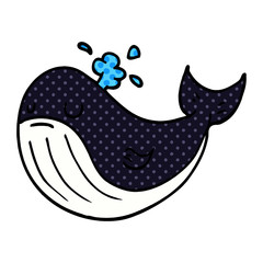 cartoon doodle whale
