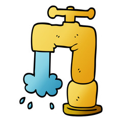 cartoon doodle pouring faucet