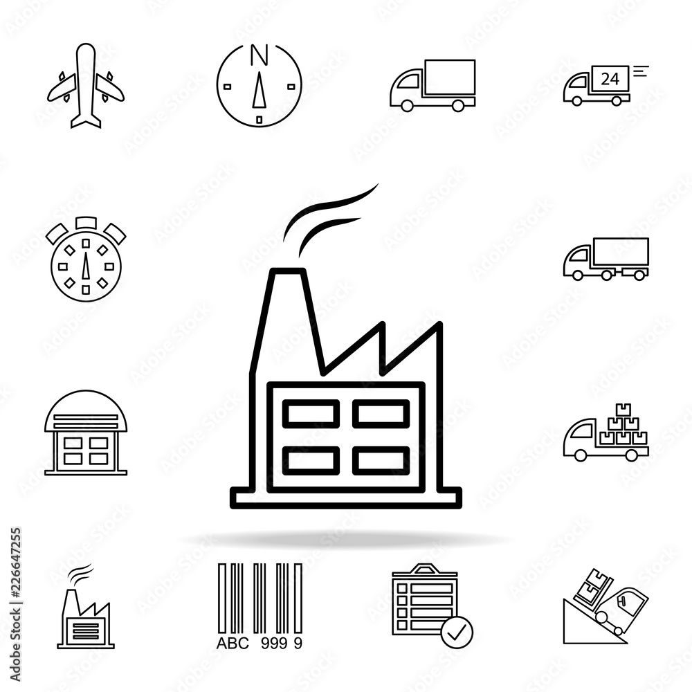 Poster factory outline icon. cargo logistic icons universal set for web and mobile