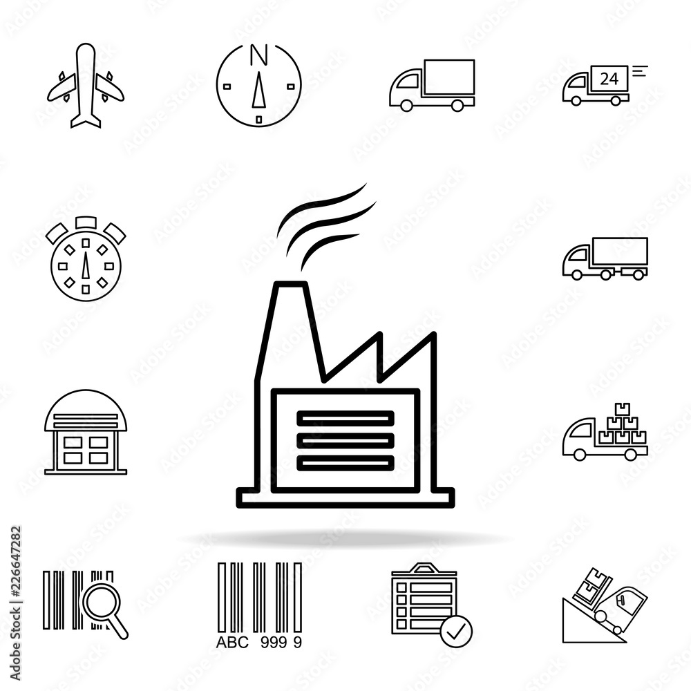 Poster factory outline icon. cargo logistic icons universal set for web and mobile