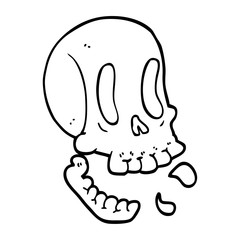 funny line drawing cartoon skull