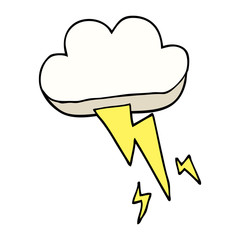 cartoon doodle thundercloud and lightning