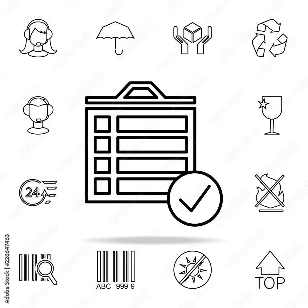 Aufkleber checklist outline icon. cargo logistic icons universal set for web and mobile