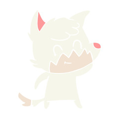 flat color style cartoon friendly fox