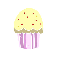 flat color style cartoon cupcake