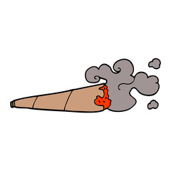 cartoon doodle rolled cigarette
