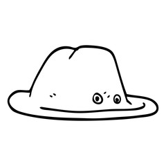 line drawing cartoon hat