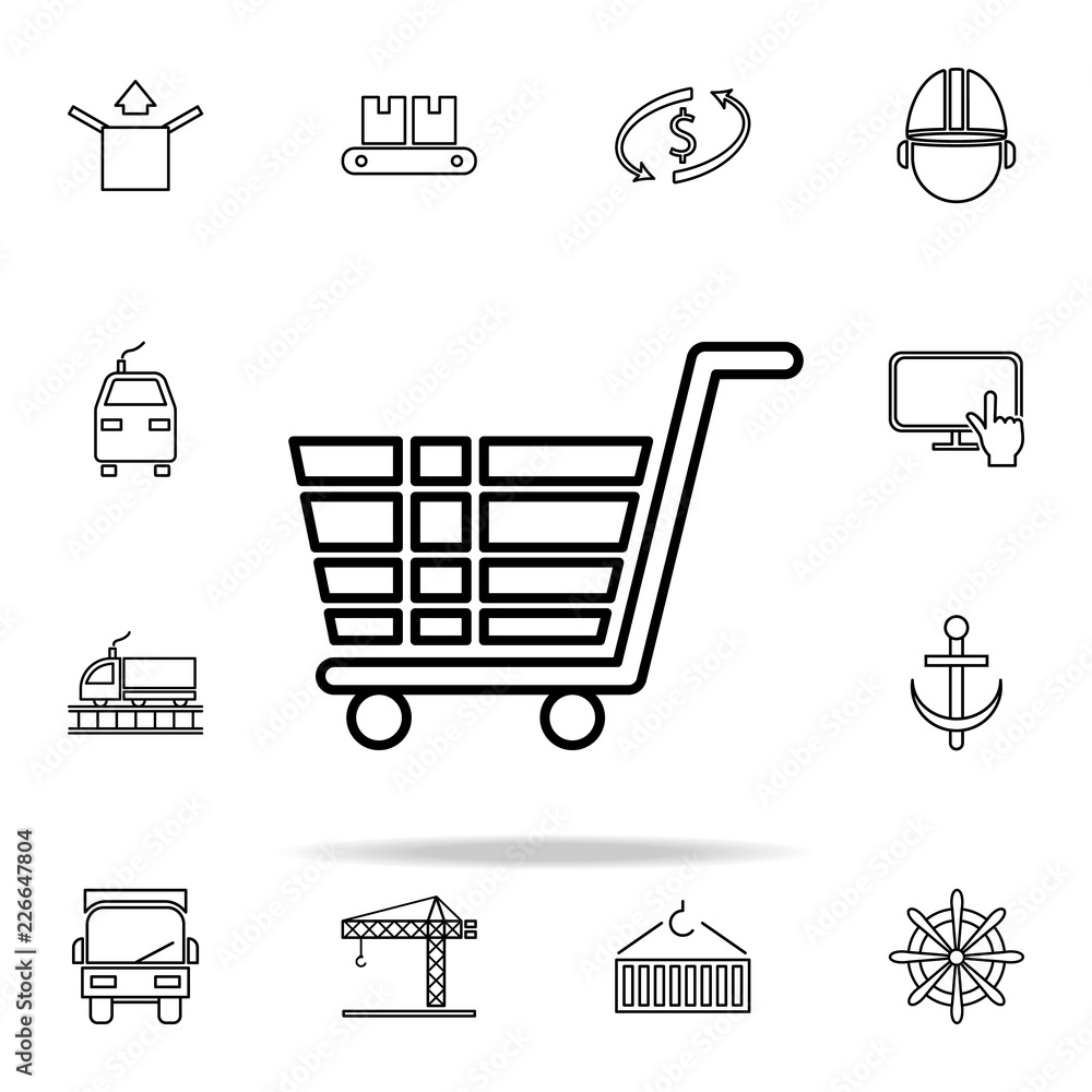 Poster lorry from the front outline icon. cargo logistic icons universal set for web and mobile