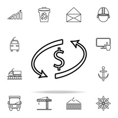 growth chart outline icon. Cargo logistic icons universal set for web and mobile