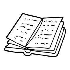 line drawing cartoon open book