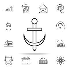 finger on the globe outline icon. Cargo logistic icons universal set for web and mobile