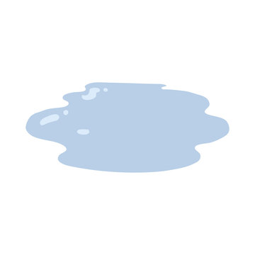 Flat Color Style Cartoon Puddle Of Water