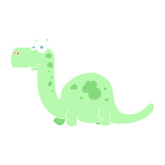 Obraz premium flat color illustration of a cartoon dinosaur