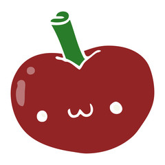 flat color style cartoon apple