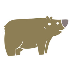 flat color style cartoon bear