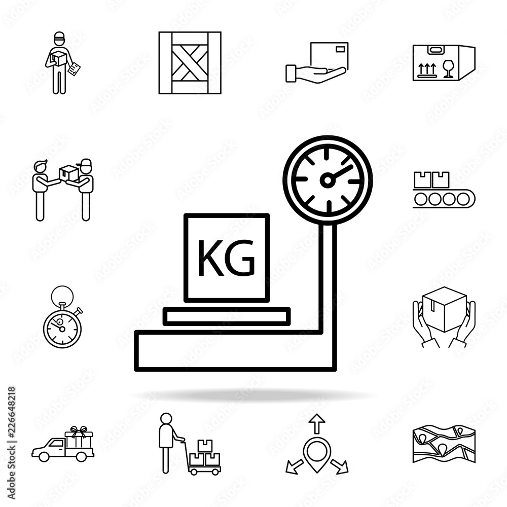 Aufkleber pin and different directions outline icon. cargo logistic icons universal set for web and mobile