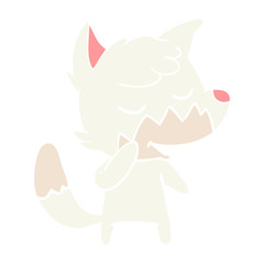 friendly flat color style cartoon fox