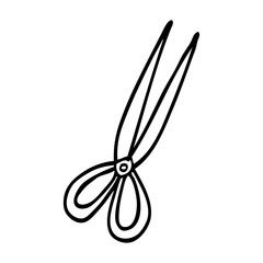 line drawing cartoon open scissors