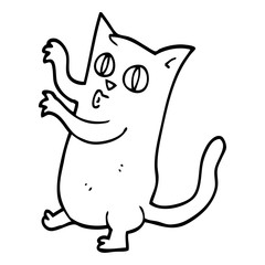 line drawing cartoon spooky black cat