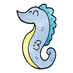 cartoon doodle sea horse