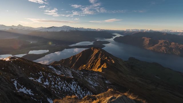 Roys Peak sunset time lapse, south island New Zealand