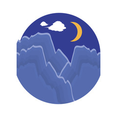 landscape night isolated icon