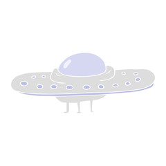 flat color illustration of a cartoon flying saucer