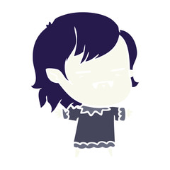 flat color style cartoon undead vampire girl