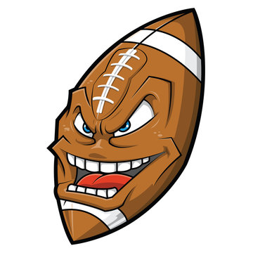 Cartoon American football angry face