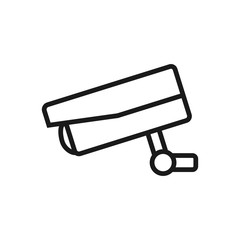 Cctv camera line icon, outline vector sign, linear style pictogram isolated on white. Video Surveillance Symbol, logo illustration. Editable stroke