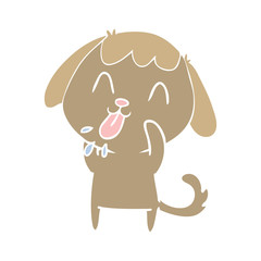 rude dog flat color style cartoon