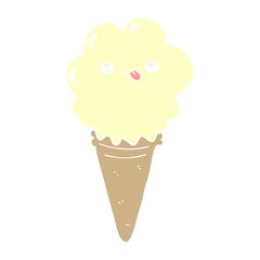 flat color style cartoon ice cream