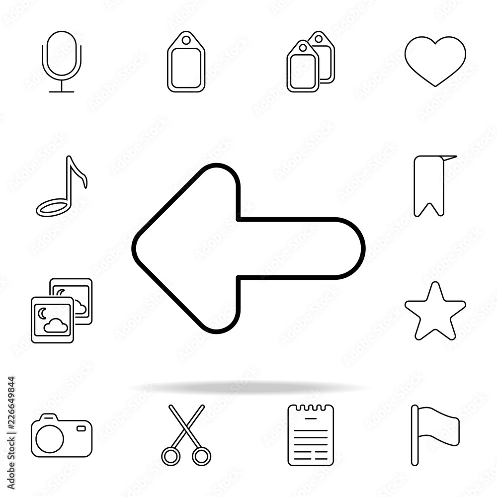 Poster left arrow icon. web icons universal set for web and mobile