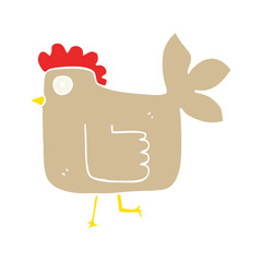 flat color style cartoon chicken